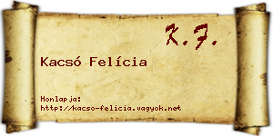 Kacsó Felícia névjegykártya